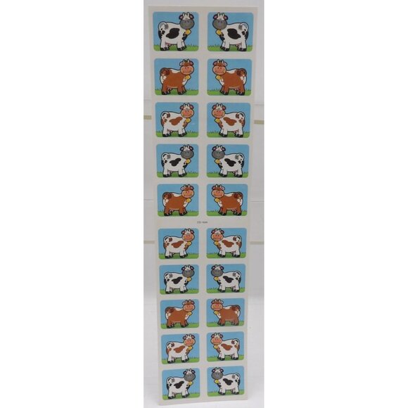 120 "Smiling" Cow Stickers - 1¼"x1" 6 Strips 20 Per Strip 10 Designs 2 Repeats p - Picture 3 of 3